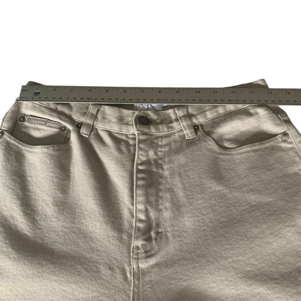 CALVIN KLEIN Barrel Jeans Tapered 5 Pocket Pants Belt Loops Spring Beige Size 10 - Picture 11 of 15